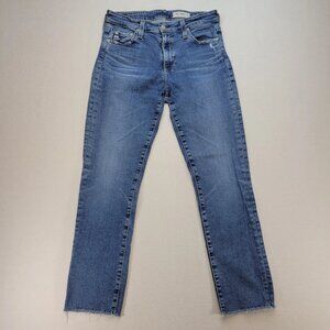 AG Adriano Goldschmied Jeans Womens 27 Mari Crop Mid Rise Slim Straight Denim